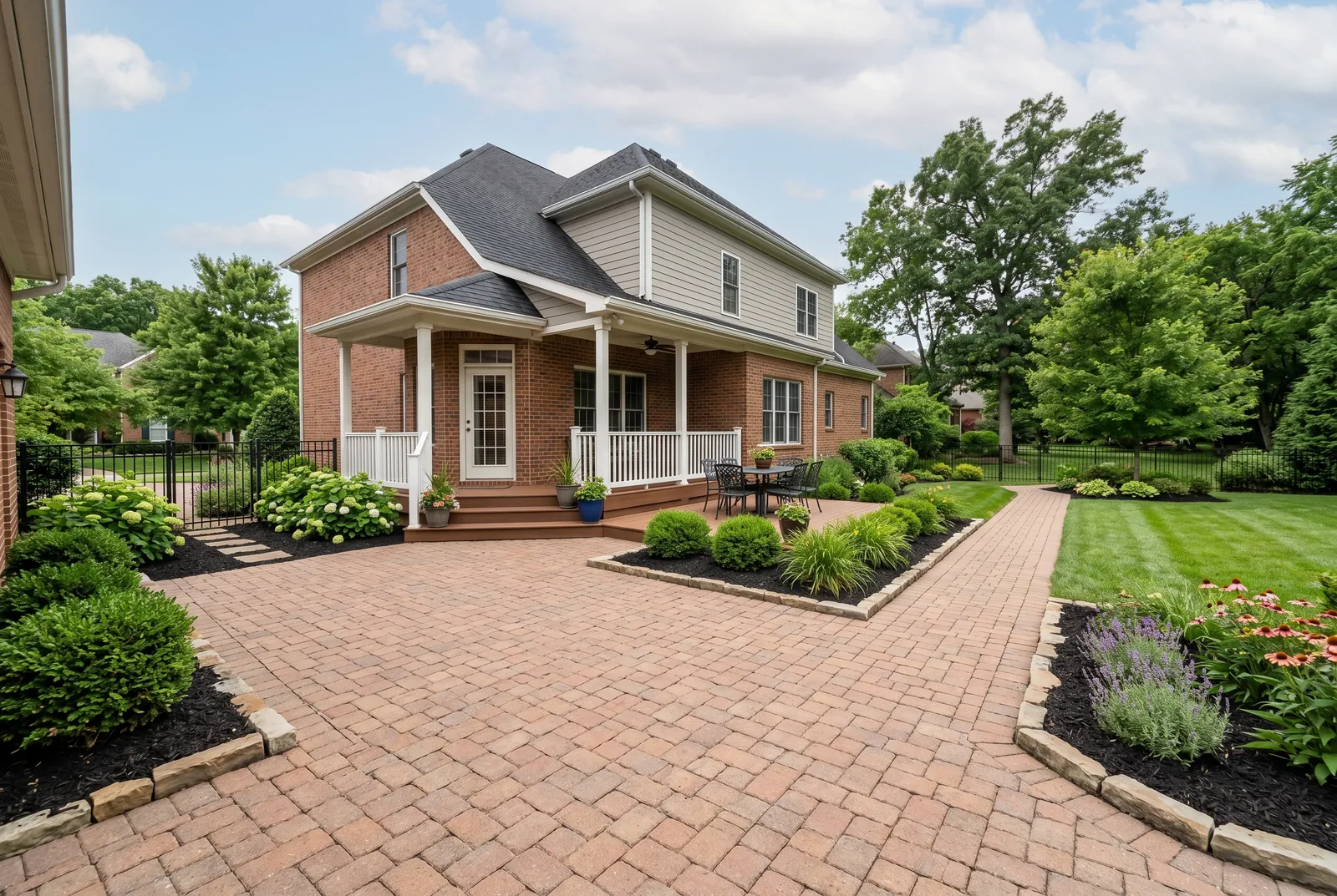 Paver patio after cleaning in the Highlands, Louisville, KY by Noah's Pressure Washing, clean even pavers