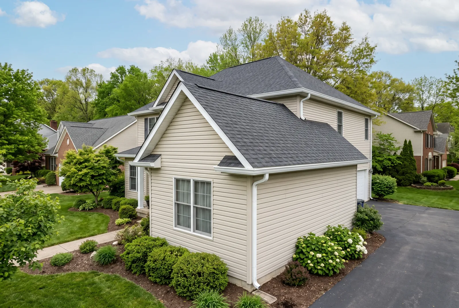 Clean gutters after cleaning in Lyndon, KY by Noah's Pressure Washing, clear and brightened